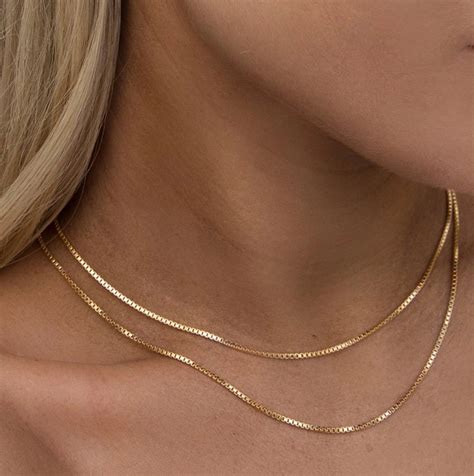 box chain necklace stainless steel|14k gold box chain necklace.